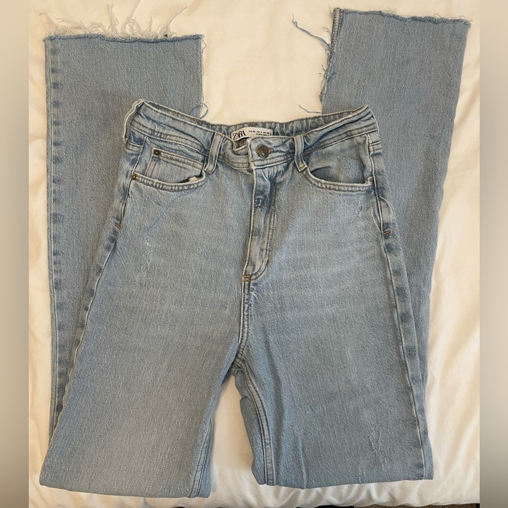 Zara high rise straight leg jeans